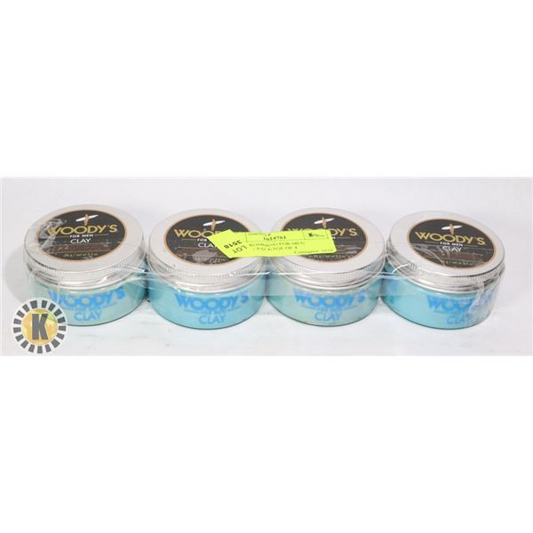 CLAY GROOMING FOR MEN WOODY'S PACKAGE OF 4