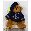 Image 1 : STUFFED BEAR BROWN WITH BLUE SWEATER/HAT