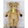 Image 1 : STUFFED BROWN TEDDY BEAR WITH RIBBON ON NECK