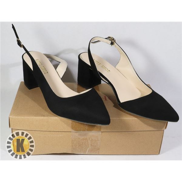 TIP TOE BLACK SUEDE WOMEN SHOES SIZE 36