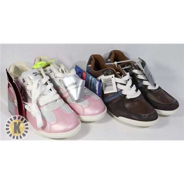 SHOES KIDS US SIZE 34 PAIR OF 2 ASSORTED COLORS