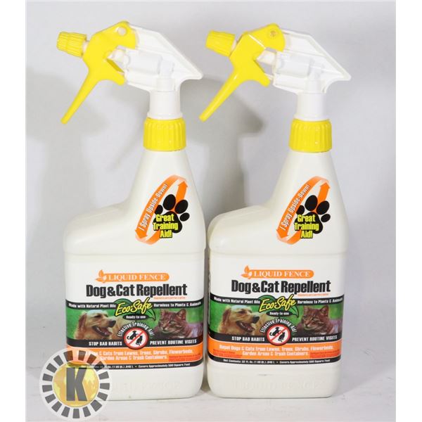 TWO .946L BOTTLES OF DOG AND CAT REPELLANT