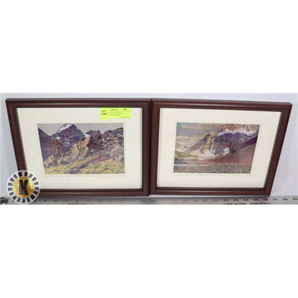ROCKY MOUNTAINS PAIR OF FRAMED 1940 PAINTINGS