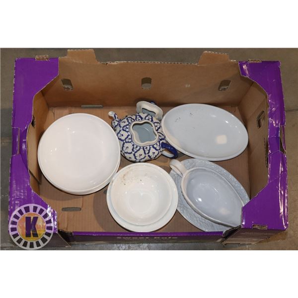 BOX OF KITCHEN DISHES