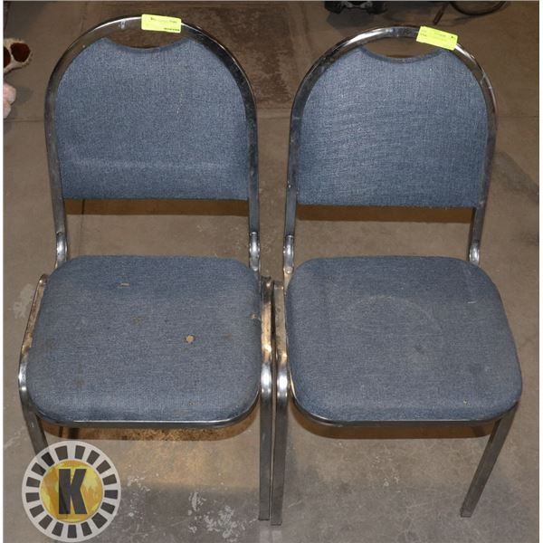 2 BLUE CUSHIONED CHAIRS