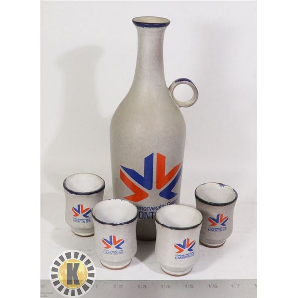 1978 COMMONWEALTH GAMES SOUVENIR 5-PIECE POTTERY