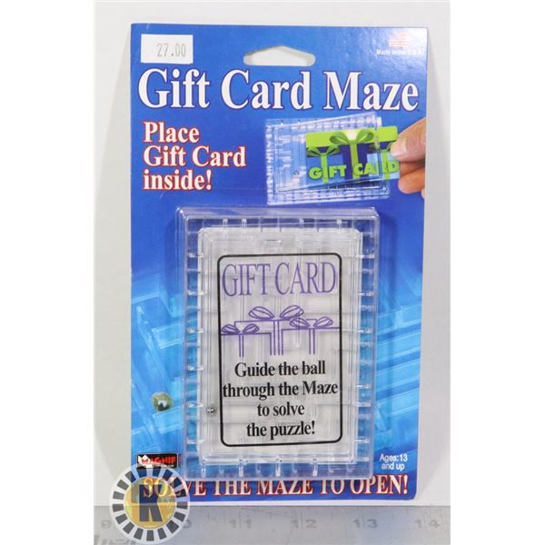 GIFT CARD MAZE, SOLVE THE MAZE TO OPEN, NEW