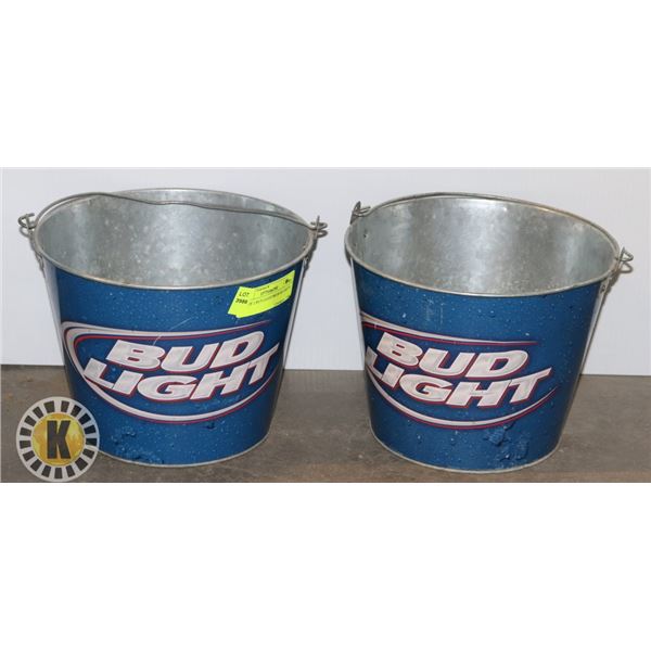 SET OF 2 BUD LIGHT BEER BUCKETS