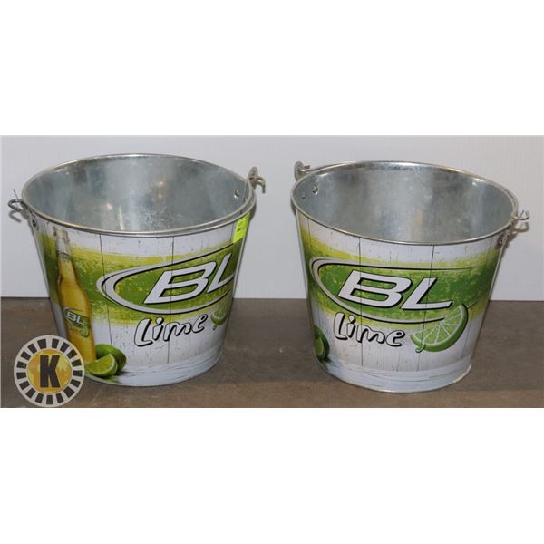 SET OF 2 BUD LIGHT LIME BEER BUCKET