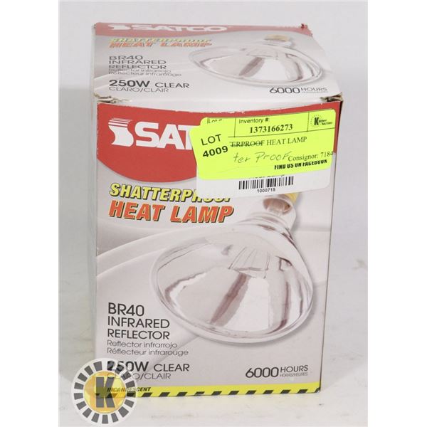 SHATTER PROOF HEAT LAMP