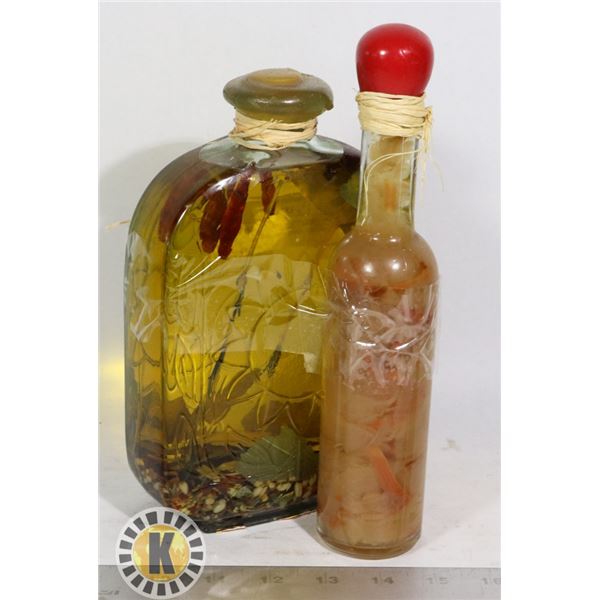 DECORATIVE BOTTLE OF PICKLED ONIONS AND CHILIES
