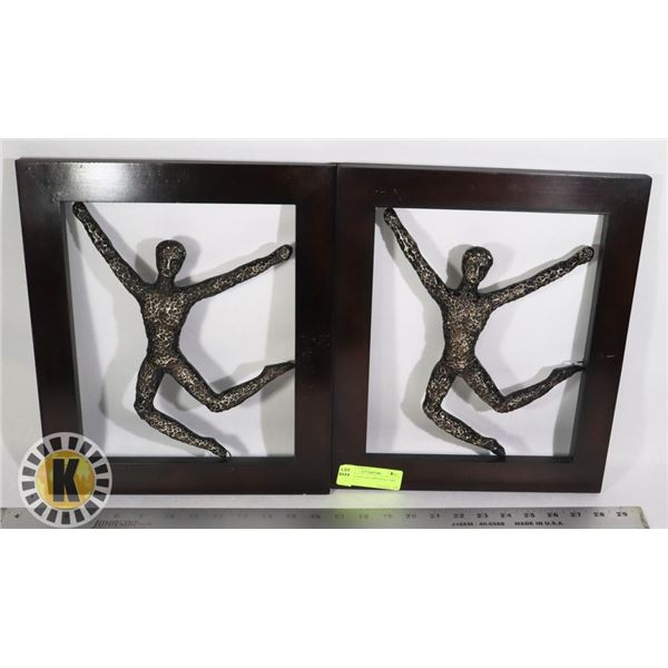 PAIR OF DANCING MEN WALL ART