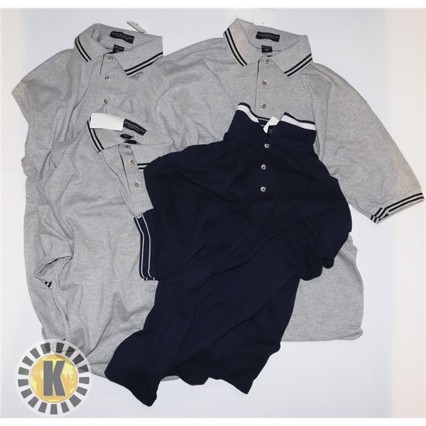 GOLF SHIRTS LARGE PACK OF 4 ASSORTED COLORS
