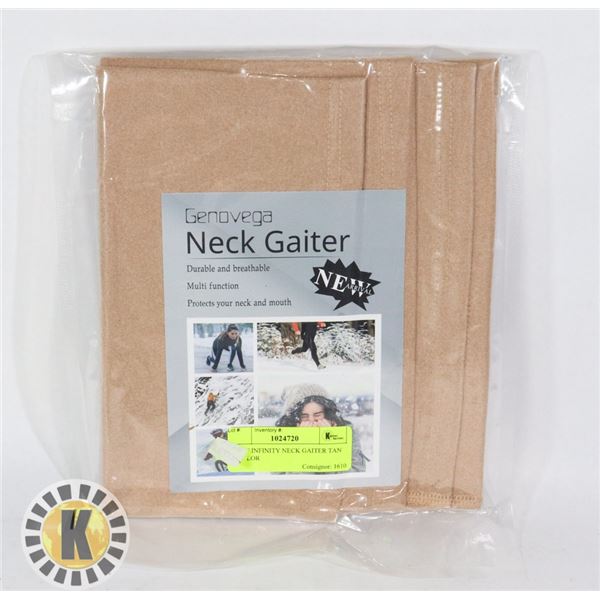 SCARF INFINITY NECK GAITER TAN IN COLOR