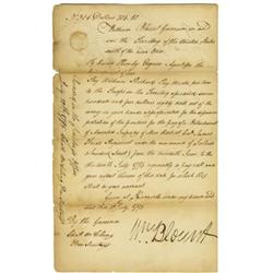 William Blount DS 1795 Tennessee Constitution