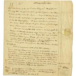 Aaron Burr Autograph Letter Signed twice; 1825