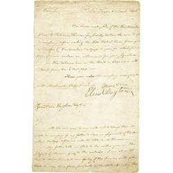 Elias Dayton Letter Signed to Jonathan Dayton