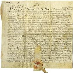 Splendid William Penn Document Signed
