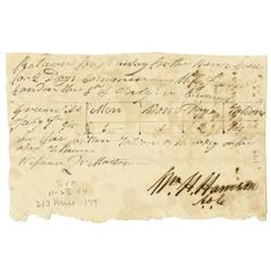 William H. Harrison 1794 Document Signed