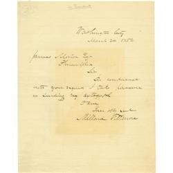 Millard Fillmore Autograph Letter Signed; 1852