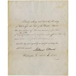 Millard Fillmore Document Signed