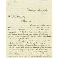 Millard Fillmore Autograph Letter Signed; 1837