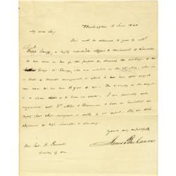 James Buchanan Autograph Letter Signed; 1840