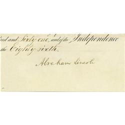 Abraham Lincoln as President Clipped Signature
