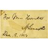 Abraham Lincoln Inscribed Card Signed