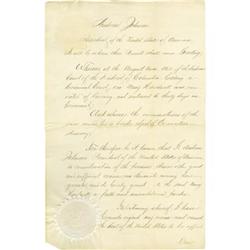 President Andrew Johnson Document Signed