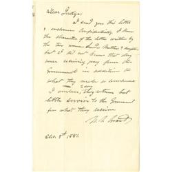 Ulysses S. Grant Autograph Letter Signed; 1881