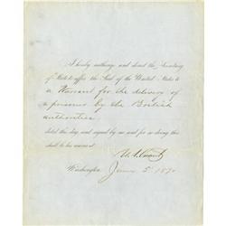 President Ulysses S. Grant Signed Document