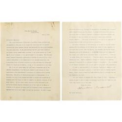 Theodore Roosevelt Historic Typed Letter Signed