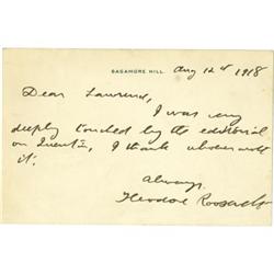 Theodore Roosevelt Brief ALS Re: Quentin's Death