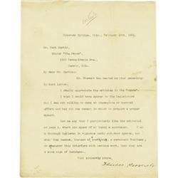 Theodore Roosevelt Typed Letter Signed as VP