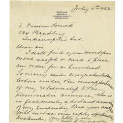 1st Lady Edith Roosevelt Autograph Letter Signed