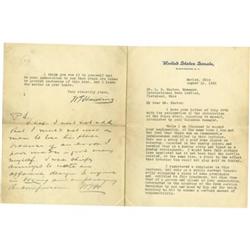 Warren G. Harding Typed Letter Signed