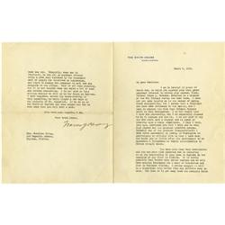 Warren G. Harding Typed Letter Signed