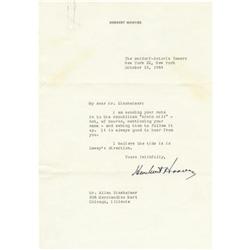 Herbert Hoover Typed Letter Signed