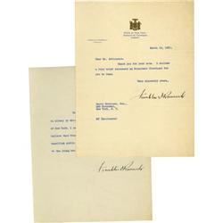 Franklin D. Roosevelt as Governor TLS & DS