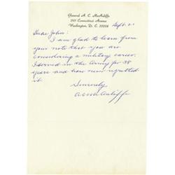 Anthony McAuliffe Autograph Letter Signed