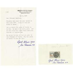 Two Exceptional Mother Teresa Signed Items