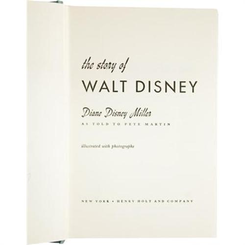Diane Disney Miller & Walt Disney Signed Book
