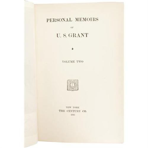 Ulysses S. Grant, Memoirs, Signed Julia Grant