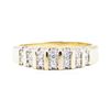 Image 2 : 0.56 ctw Diamond Beveled Edge Band - 14KT Yellow Gold