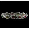 Image 2 : 8.94 ctw Multicolor Tourmaline and Diamond Bracelet - 14KT White Gold