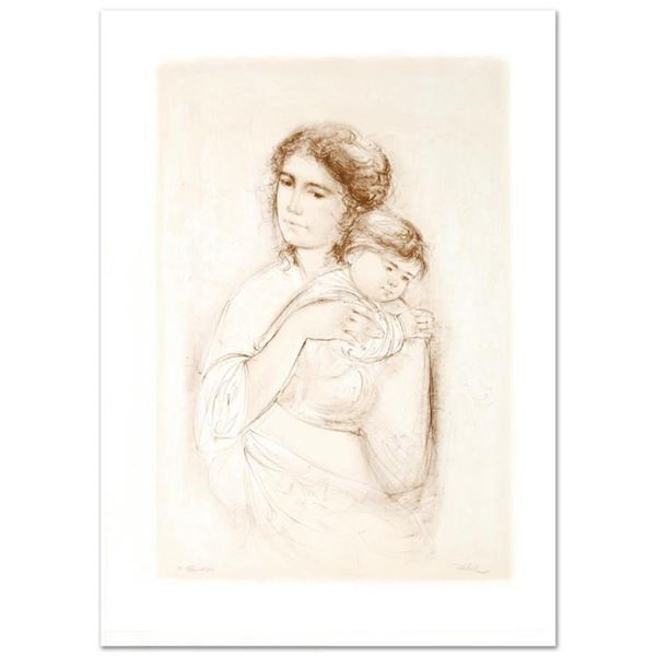 "Leona and Baby" Limited Edition Lithograph by Edna Hibel, Numbered and Hand Sig