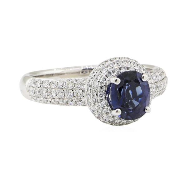 1.94 ctw Sapphire and Diamond Ring - 18KT White Gold