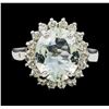 Image 2 : 3.48 ctw Aquamarine and Diamond Ring - 14KT White Gold