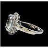 Image 3 : 3.48 ctw Aquamarine and Diamond Ring - 14KT White Gold